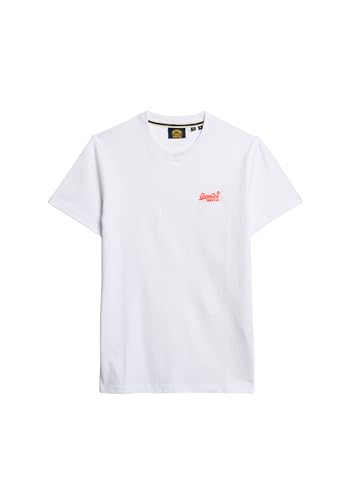 Superdry Herren Essential T-Shirt aus Bio-Baumwolle mit Logo Optik/Neonorange XXL von Superdry