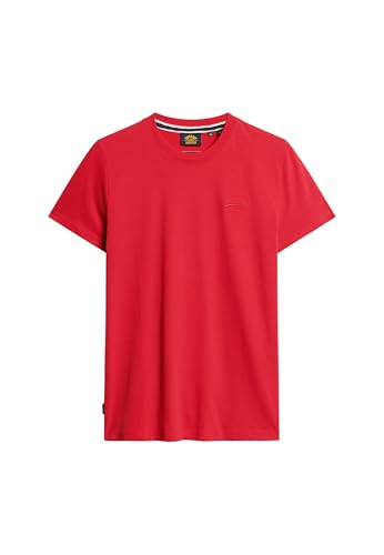 Superdry Herren Essential T-Shirt aus Bio-Baumwolle mit Logo Rouge Rot XXL von Superdry