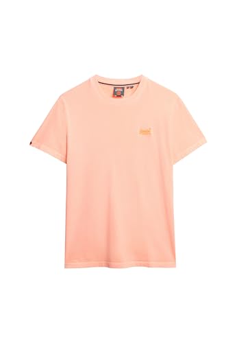 Superdry Herren Essential T-Shirt mit neonfarbener Logostickerei Dry Neon-Orange XL von Superdry