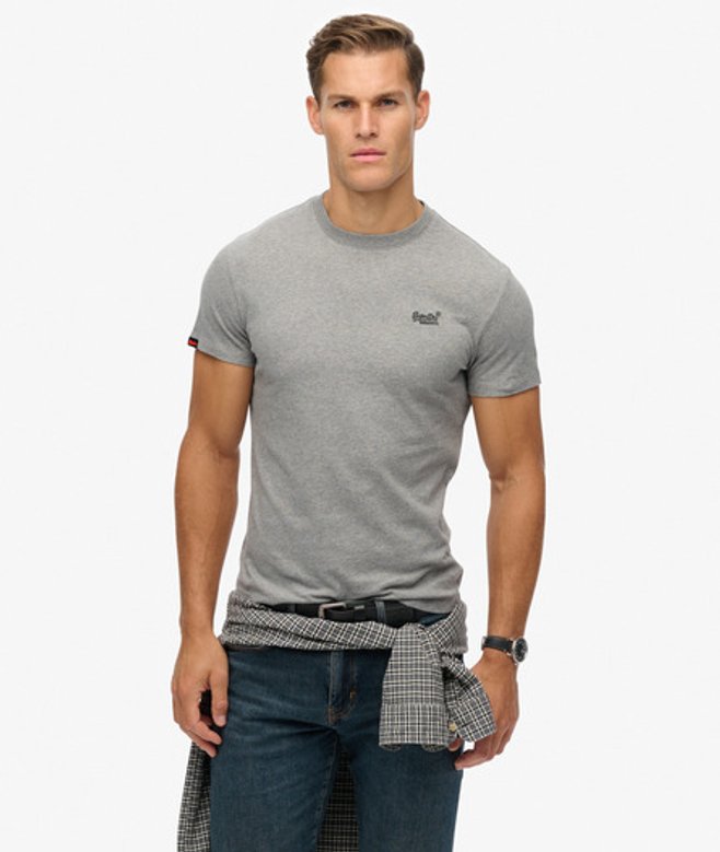 Superdry Herren Essential Logo T-shirt Grey - Größe: S von Superdry