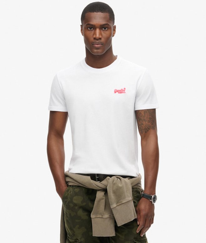 Superdry Herren Essential T-shirt aus Bio-baumwolle mit Logo Weiß - Größe: M Superdry Herren Essential T-shirt aus Bio-baumwolle mit Logo Weiß - Größe: M von Superdry