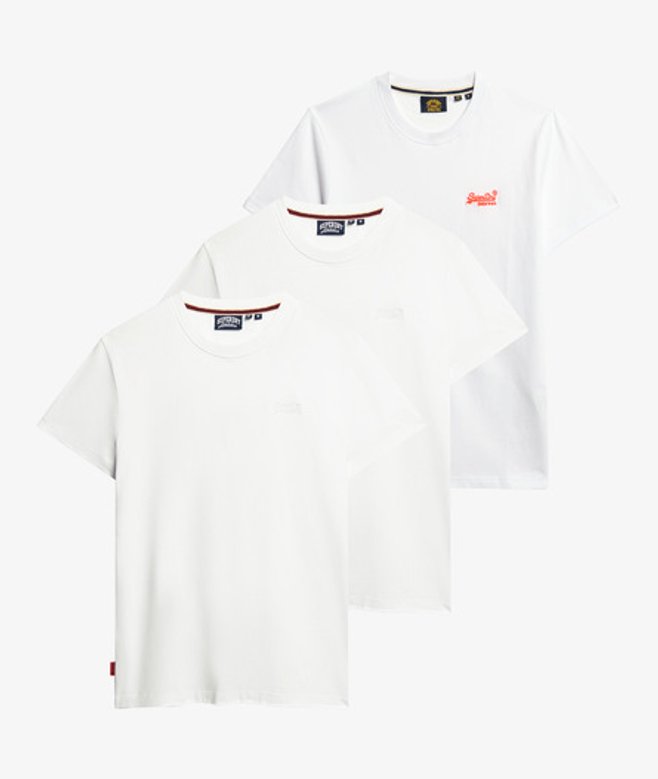 Superdry Herren Essential Logo T-shirt aus Bio-baumwolle im Dreierpack White - Größe: L von Superdry