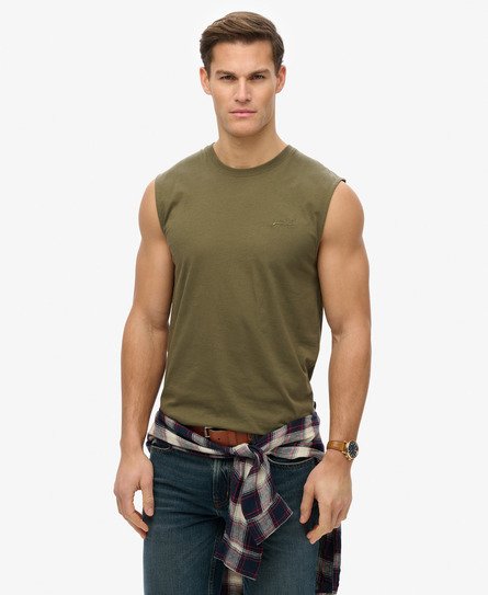 Superdry Herren Essential Tanktop aus Bio-baumwolle mit Logo Grün - Größe: Xxl von Superdry