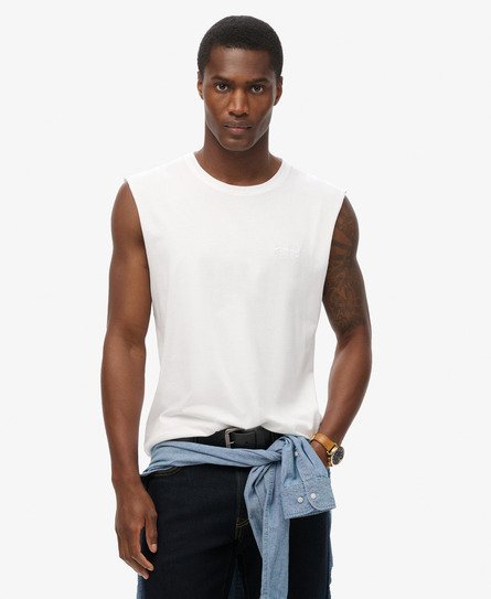 Superdry Herren Essential Tanktop aus Bio-baumwolle mit Logo Weiß - Größe: Xxl von Superdry