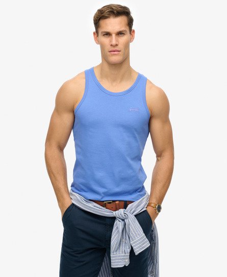 Superdry Herren Essential Tanktop mit Logo Blau - Größe: Xxl von Superdry