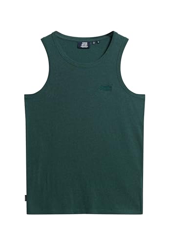 Superdry Herren Essential Tanktop mit Logo Buck Grün Meliert L von Superdry