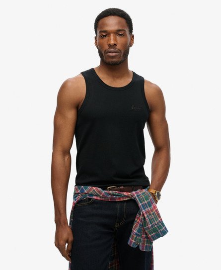 Superdry Herren Essential Tanktop mit Logo Schwarz - Größe: XL von Superdry