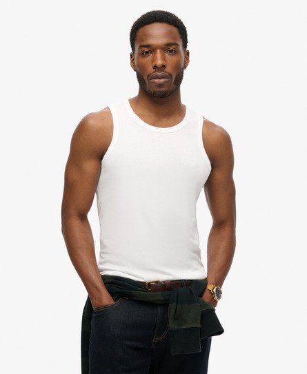 Superdry Herren Essential Tanktop mit Logo Weiß - Größe: Xxl von Superdry