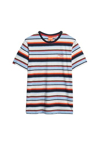 Superdry Herren Essentials Stripe T-Shirt Finster Marineblauer Surf-Streifen XXL von Superdry