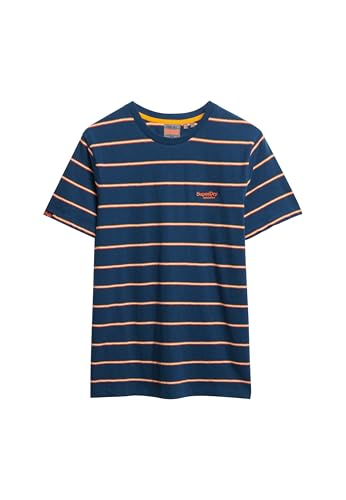 Superdry Herren Essentials Stripe T-Shirt Flaschenblauer Streifen Im Stil Der 90Er-Jahre XXL von Superdry