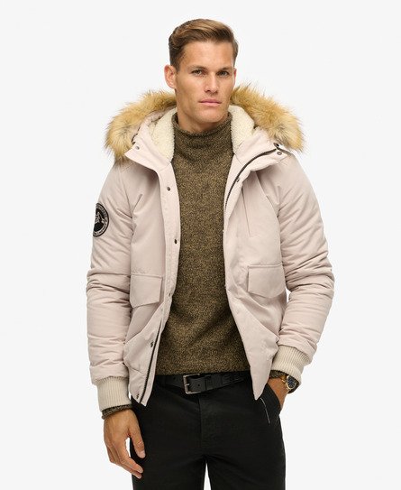 Superdry Men's Everest Bomber-Steppjacke mit Kapuze Beige - Größe: Xxxl von Superdry