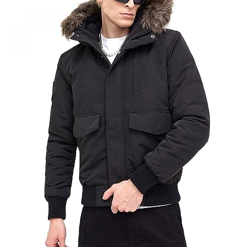 Superdry Herren Everest Bomber-Steppjacke mit Kapuze Tiefschwarz L von Superdry