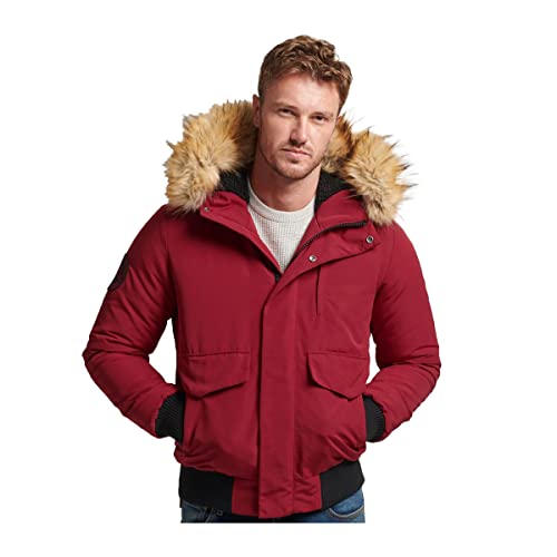 Superdry Bomber Everest Jacke für Herren, Dunkelrot, M von Superdry