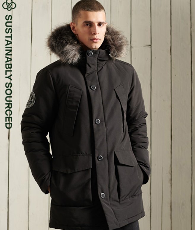 Superdry Herren Everest Parka Schwarz - Größe: M von Superdry