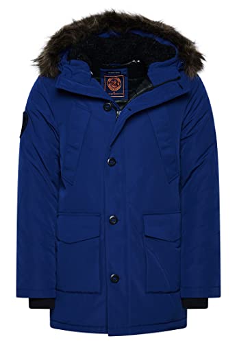 Superdry Herren Everest Parka mit Kapuze und Kunstfellbesatz Halbdunkel Marineblau M von Superdry