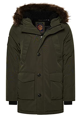 Superdry Herren Everest Parka mit Kapuze und Kunstfellbesatz Surplus Goods Olivgrün XXL von Superdry