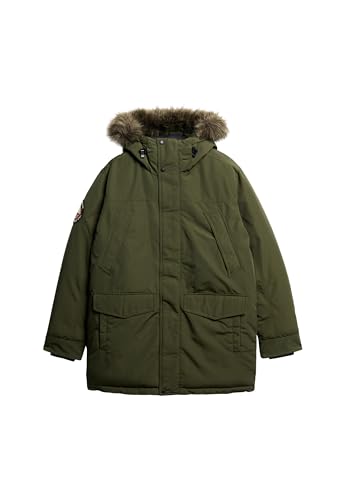 Superdry Herren Everest Parka mit Kunstfellbesatz Army Kaki Grün M Superdry Herren Everest Parka mit Kunstfellbesatz Army Kaki Grün M von Superdry