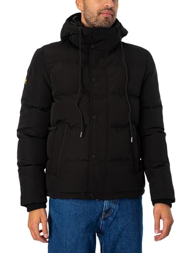 Superdry Herren Everest Short Hooded Puffer Jacke, Jet Black, M von Superdry