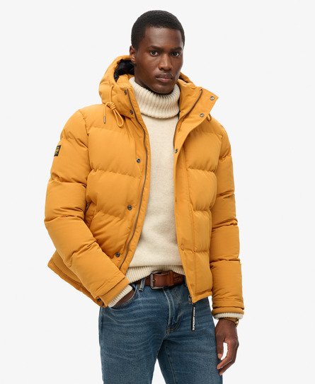 Superdry Herren Kurze Everest Steppjacke mit Kapuze Gelb - Größe: Xxl von Superdry