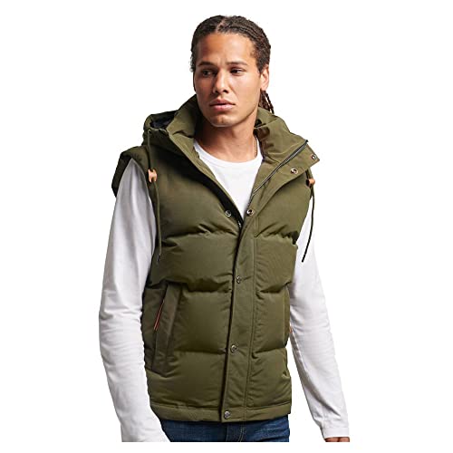 Superdry Herren Hooded Everest Gilet A7 – Weste, Surplus Goods Olive, XS von Superdry