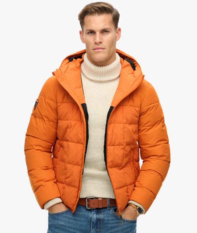 Superdry Herren Orange Expedition Steppjacke mit Kapuze, Größe: M von Superdry
