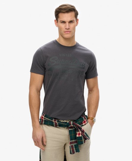 Superdry Men's Farblich Abgestimmtes Vintage Logo T-shirt Dunkelgrau - Größe: L von Superdry