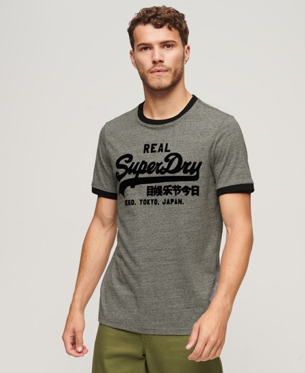 Superdry Herren Farblich Abgestimmtes Vintage Logo T-Shirt Grau - Größe: S von Superdry
