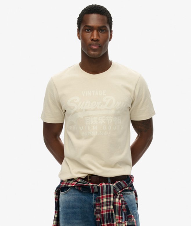 Superdry Herren Farblich Abgestimmtes Vintage Logo T-shirt Hellgrau - Größe: L Superdry Herren Farblich Abgestimmtes Vintage Logo T-shirt Hellgrau - Größe: L von Superdry