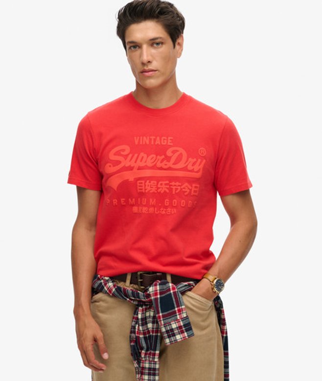 Superdry Herren Farblich Abgestimmtes Vintage Logo T-shirt Rot - Größe: M von Superdry