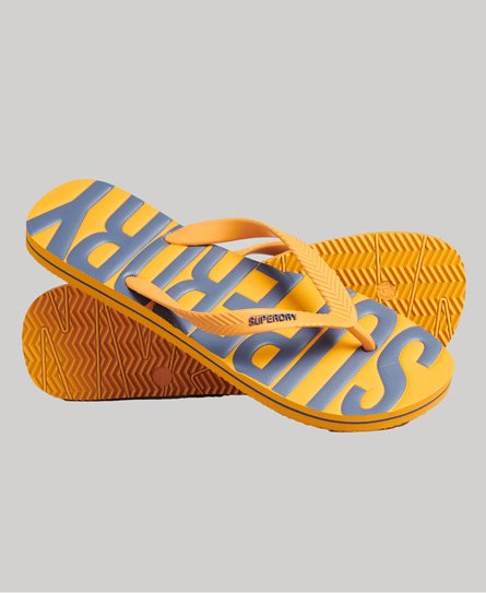 Superdry Herren Flip-Flops im Vintage-Stil Gold - Größe: S von Superdry