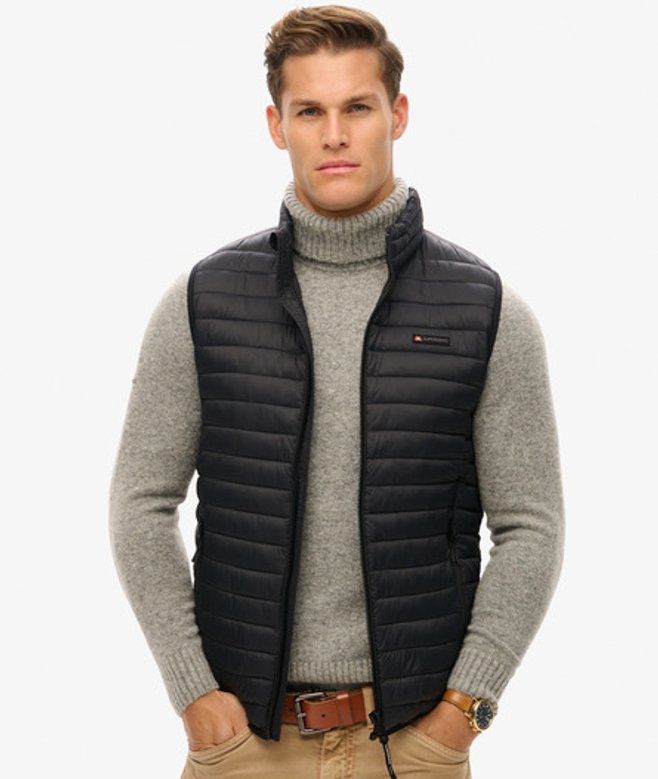 Superdry Herren Fuji Lite Weste Schwarz - Größe: S von Superdry