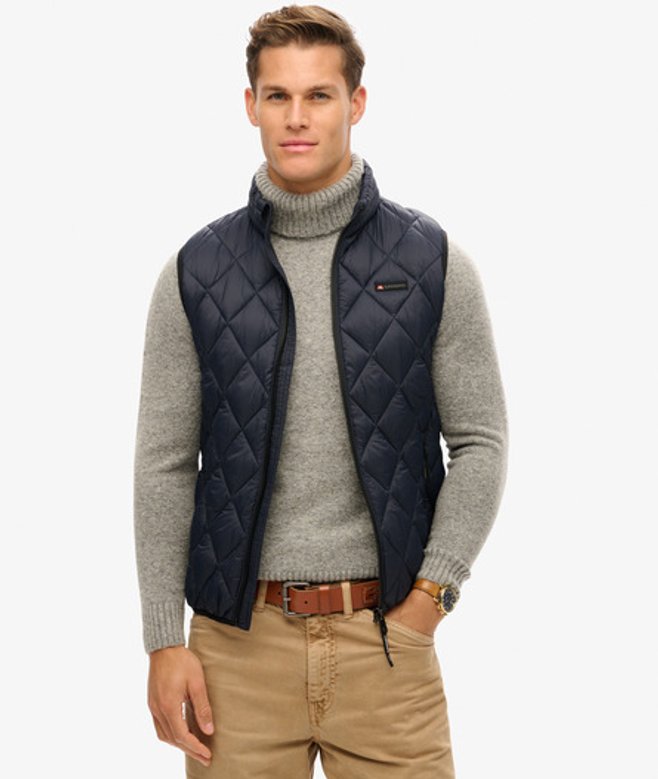 Superdry Herren Fuji Lite Weste mit Diamantsteppung Marineblau - Größe: Xxl Superdry Herren Fuji Lite Weste mit Diamantsteppung Marineblau - Größe: Xxl von Superdry