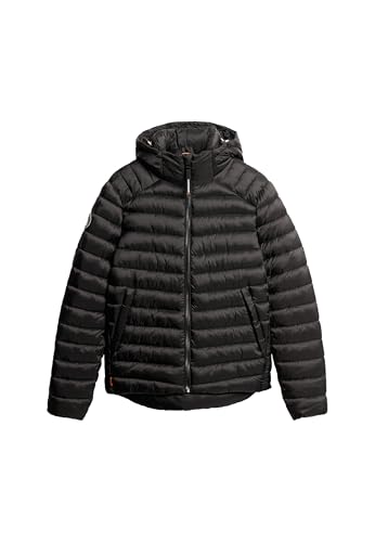 Superdry Herren Fuji Sport Steppjacke mit Kapuze Schwarz M von Superdry