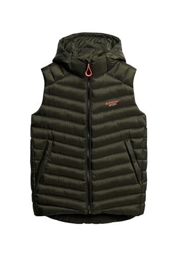 Superdry Herren Fuji Steppweste mit Kapuze Army Kaki XXXL von Superdry