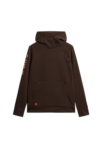 Superdry Herren GYMTECH Hoodie Kapuzenpullover, Dark Oak Brown, von Superdry