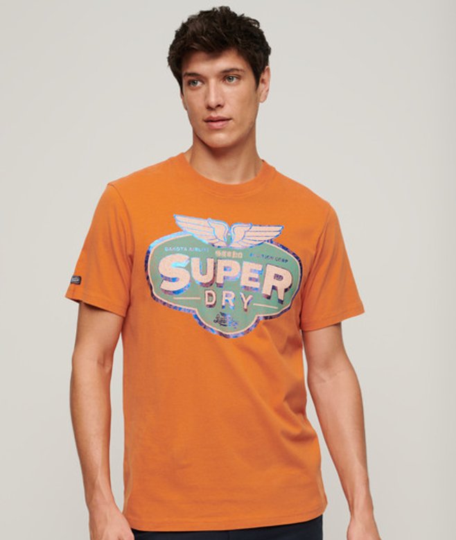 Superdry Herren Gasoline Workwear T-shirt Orange - Größe: M von Superdry