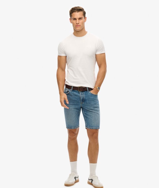 Superdry Herren Gerade Geschnittene Vintage Shorts Blau - Größe: 32 von Superdry