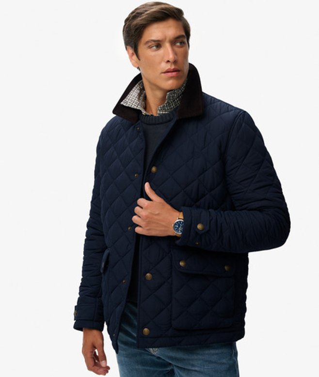Superdry Herren Gesteppte Estate Coach-jacke Navy - Größe: Xxl von Superdry