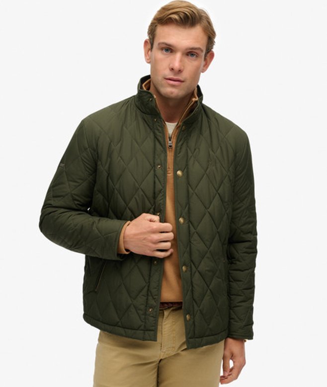 Superdry Herren Gesteppte Estate Country Jacke Green - Größe: M von Superdry