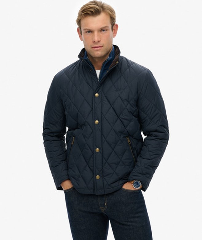 Superdry Herren Gesteppte Estate Country Jacke Navy - Größe: S von Superdry