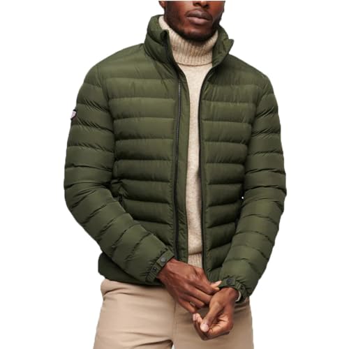 Superdry Herren Gesteppte Jacke, Dunkles Moosgrün, Large von Superdry