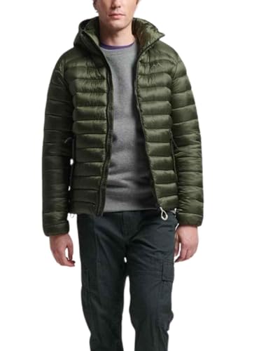 Superdry Herren Gesteppte Jacke, Dunkles Moosgrün, M von Superdry