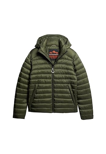 Superdry Herren Gesteppte Jacke, Dunkles Moosgrün, Small von Superdry