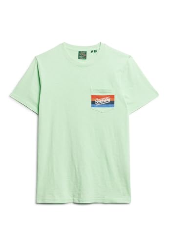Superdry Herren Gestreiftes Cali T-Shirt mit Logo Neon-Mintgrün Strukturiert XL Superdry Herren Gestreiftes Cali T-Shirt mit Logo Neon-Mintgrün Strukturiert XL von Superdry