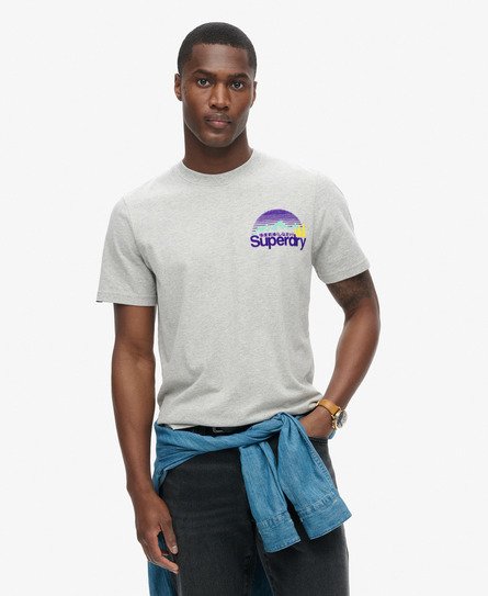 Superdry Herren Hellgrau Great Outdoor T-Shirt Mit Grafikprint, Größe: XXL von Superdry