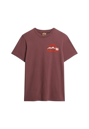 Superdry Herren Great Outdoor T-Shirt mit Grafikprint auf der Brust Rumrosinenbraun XL von Superdry