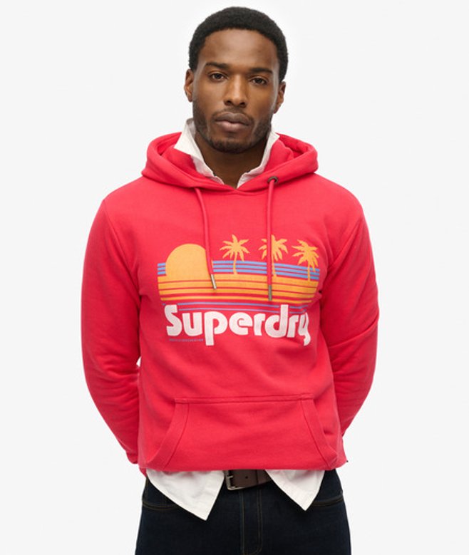 Superdry Men's Great Outdoors Hoodie Rot - Größe: M von Superdry