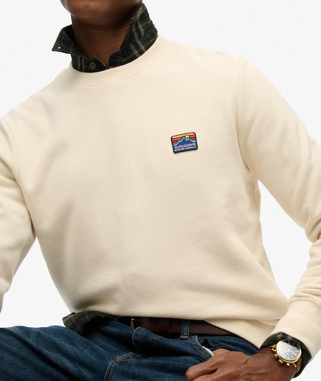 Superdry Herren Great Outdoors Sweatshirt mit Stickerei Cream - Größe: Xxxl von Superdry