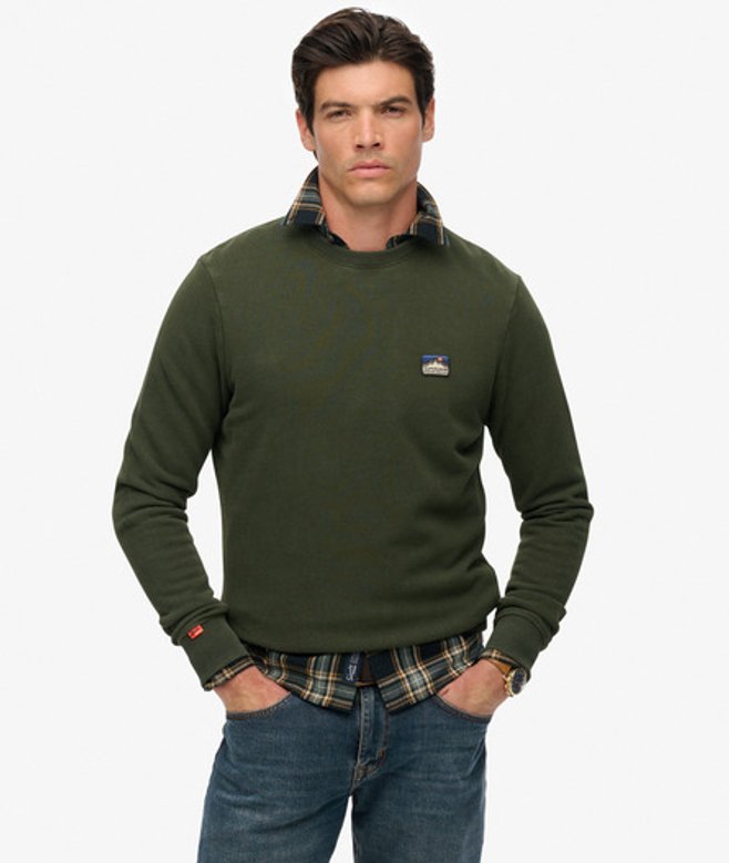 Superdry Herren Great Outdoors Sweatshirt mit Stickerei Green - Größe: L von Superdry