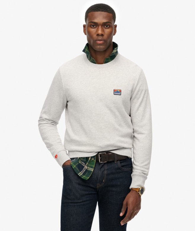 Superdry Herren Great Outdoors Sweatshirt mit Stickerei Light Grey - Größe: M Superdry Herren Great Outdoors Sweatshirt mit Stickerei Light Grey - Größe: M von Superdry